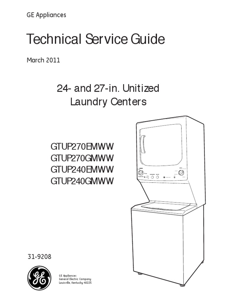 Technical Service Guide: 24-And 27-In. Unitized Laundry Centers | PDF ...