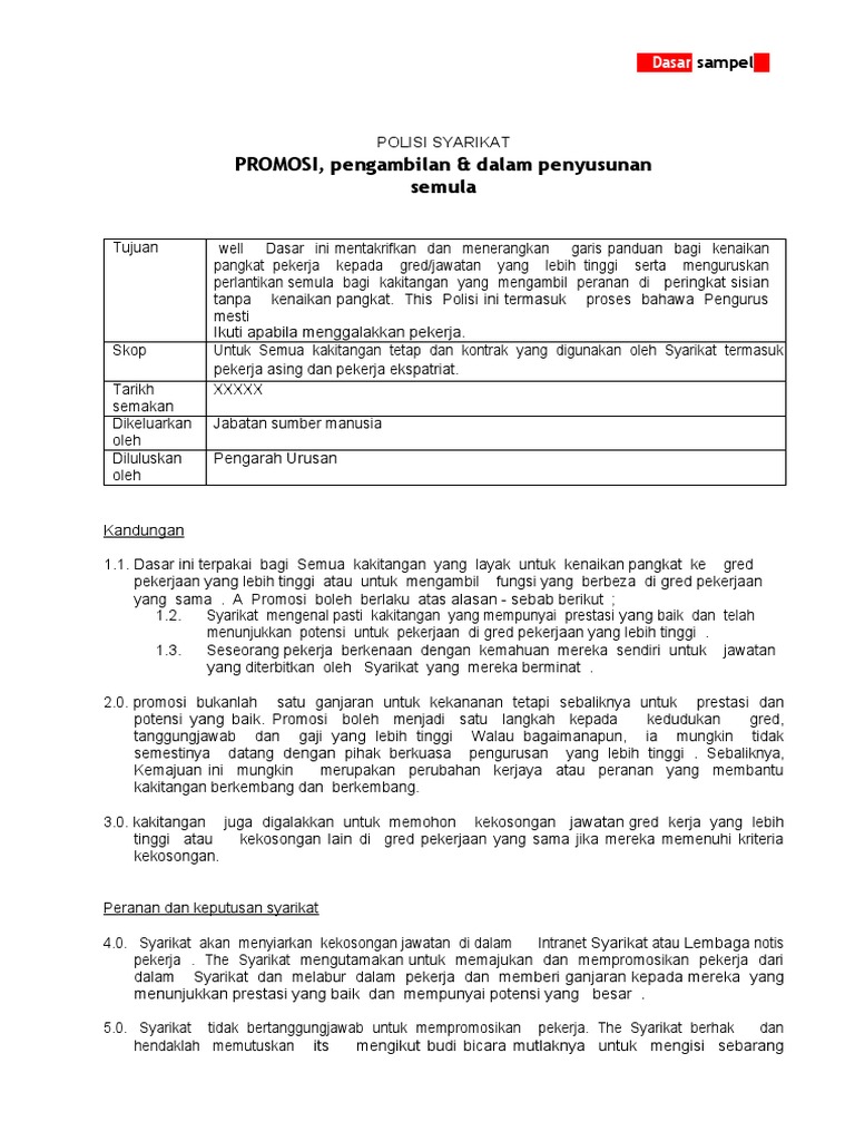 Promotion Dasar Sampel Pdf