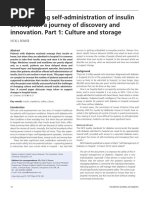 Implementing Self-Administration of Insulin in Hospital: A Journey of Discovery and Innovation. Part 1: Culture and Storage