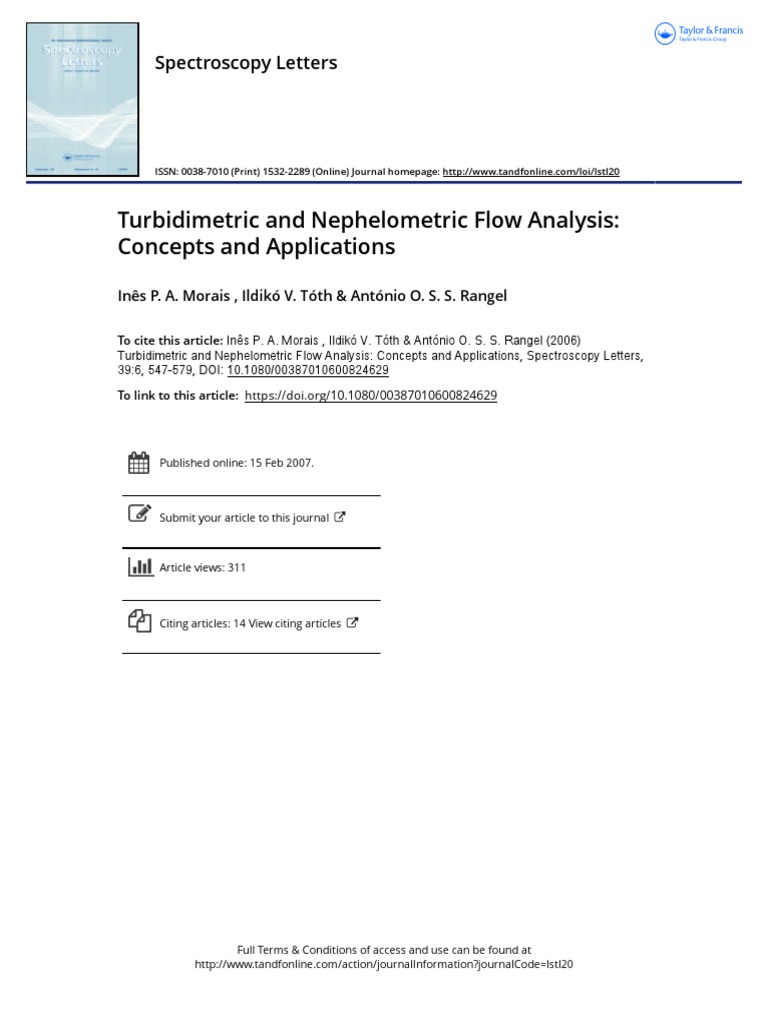 Turbidimetric and Nephelometric Flow Analysis Concepts and Applications