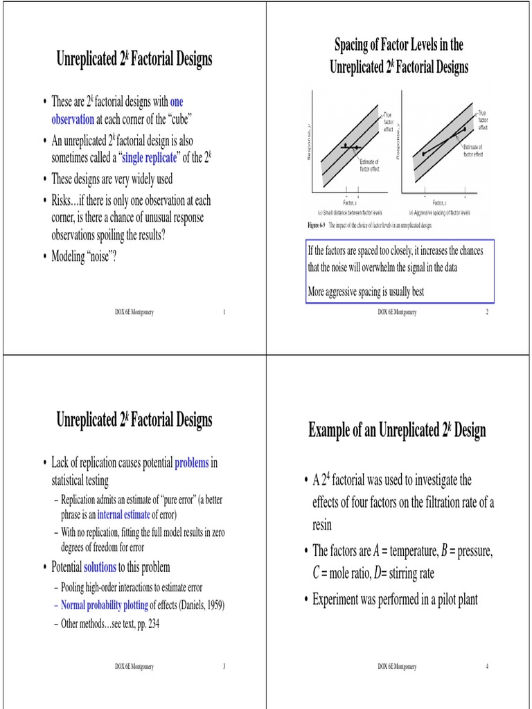 Unreplicated 2k Factorial Design Insights | PDF | Errors And Residuals ...