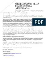 Hablemos Sobre El Cómputo de Los Lapsos Procesales Según La Legislación Venezolana