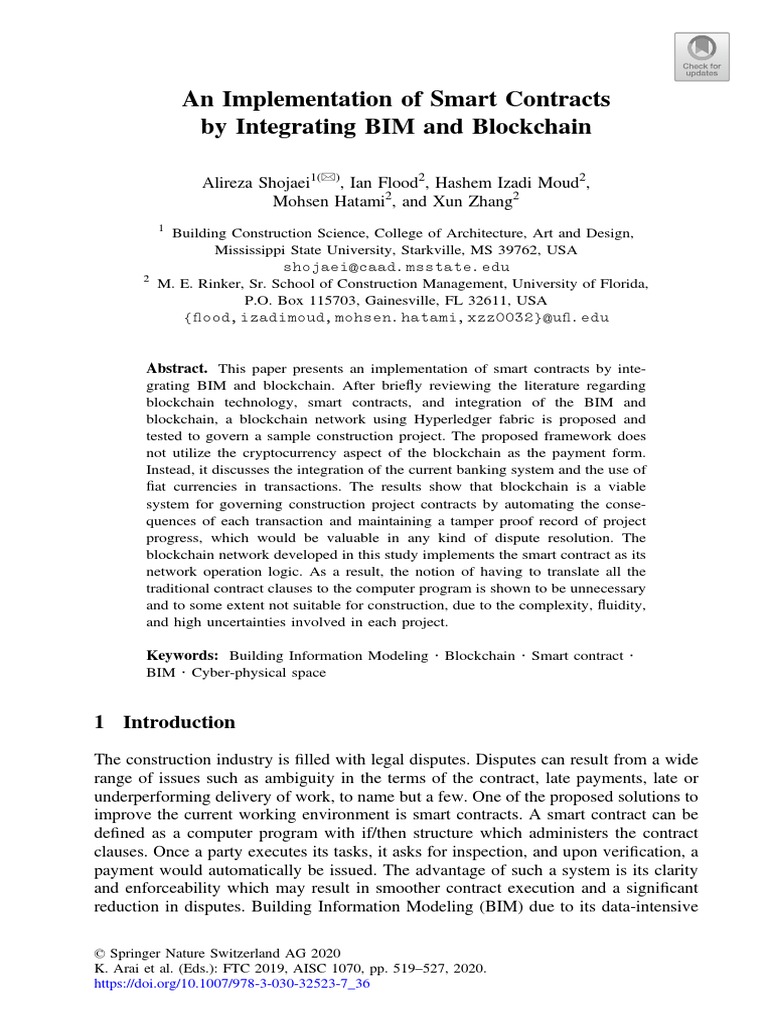 An Implementation of Smart Contracts by PDF | PDF | Building ...