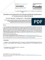 Simulation and optimization for hydrogen purification performance of vacuum pressure swing adsorption