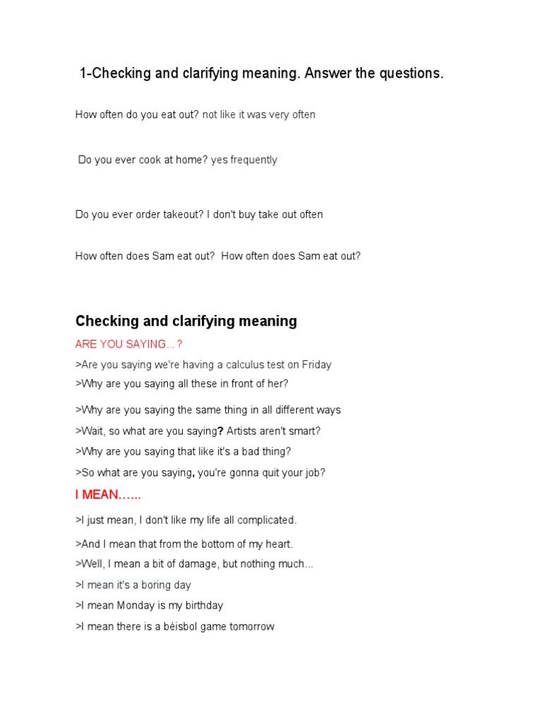 Clarifying Meaning in Conversations | PDF
