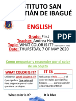 1 INGLES 1° (What Is Color) Semana Del 4 Al 8 de Mayo 2020