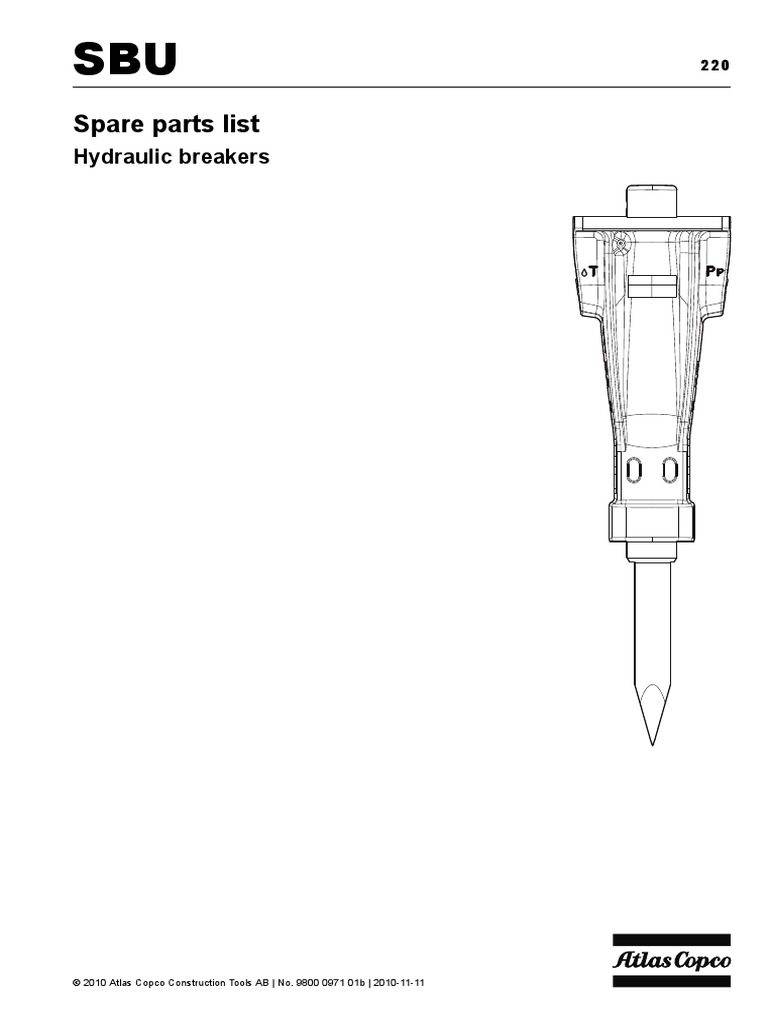 Spare Parts List Hydraulic Breakers PDF Manufactured Goods Equipment