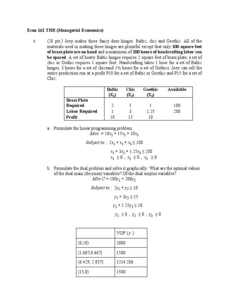 Linear Programming Assignment | PDF | Linear Programming | Integrated ...