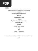 Reporte de Practica Del Control de Iluminacion Basado en Iluminacion Leds 2do Parcial Teoria de Control Digital