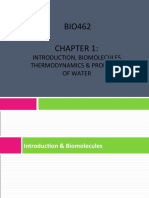 Introduction, Biomolecules, Thermodynamics & Properties of Water