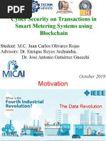 Cyber Security On Transactions in Smart Metering Systems Using Blockchain