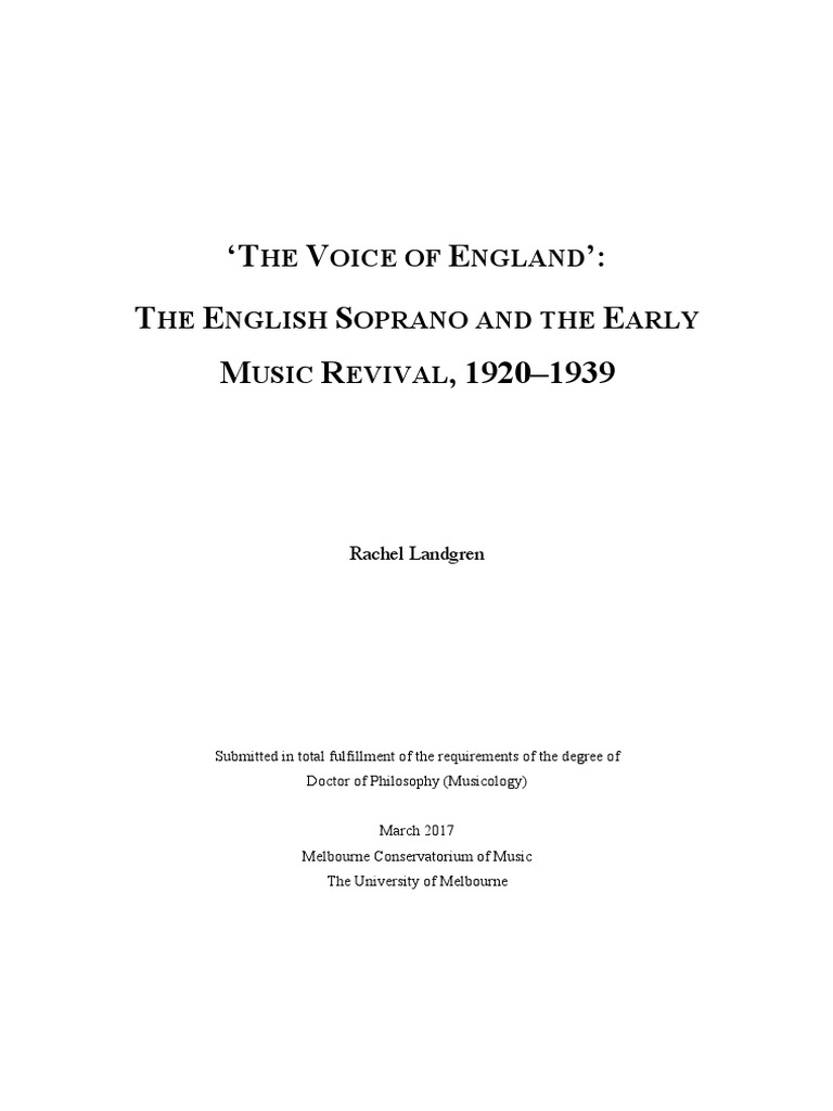 Landgren PHD The Voice of England PDF Choir Classical Music