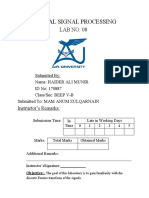 Digital Signal Processing: Lab No. 08