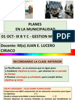 Planes en La Municipalidad 01 Oct-Ix B Y C - Gestion Municipal Docente: M (O) JUAN E. LUCERO Ciriaco