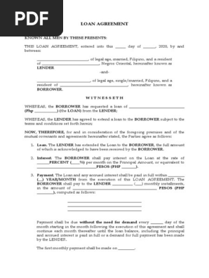 Sample LOAN AGREEMENT