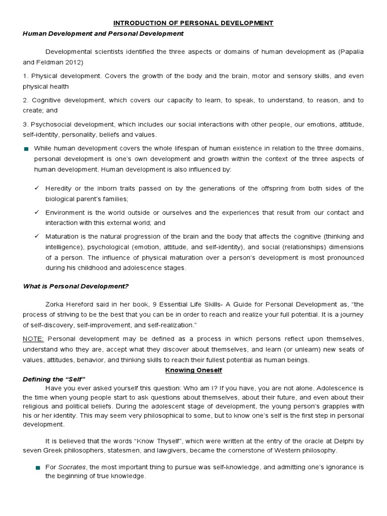 Personal Growth for Adolescents | PDF | Adolescence | Developmental ...