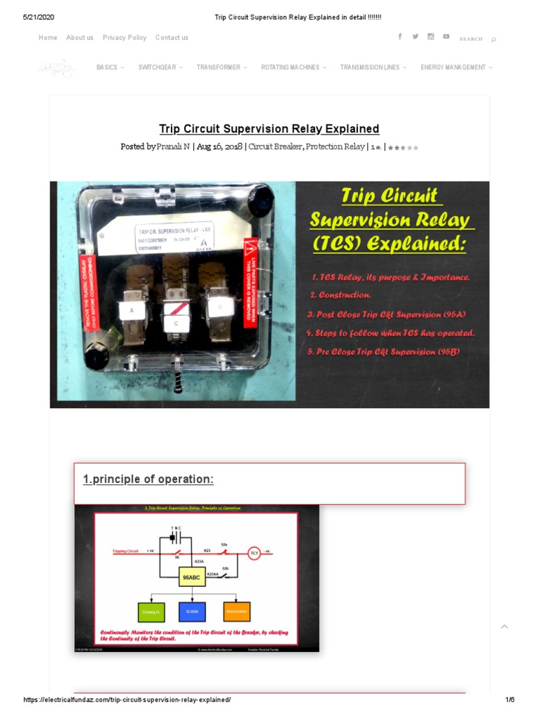 Trip Circuit Supervision Relay Explained in Detail !!!!!!! PDF