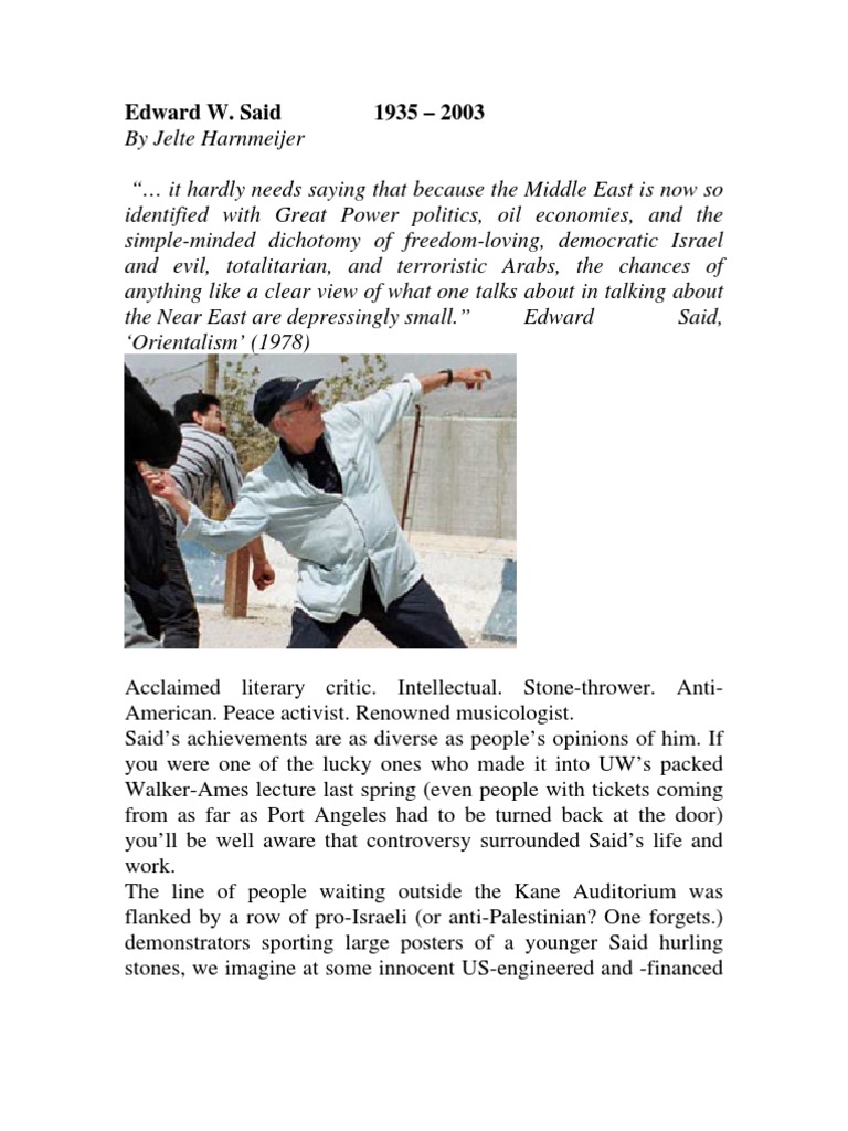 Said | PDF | Political Theories | Public Sphere