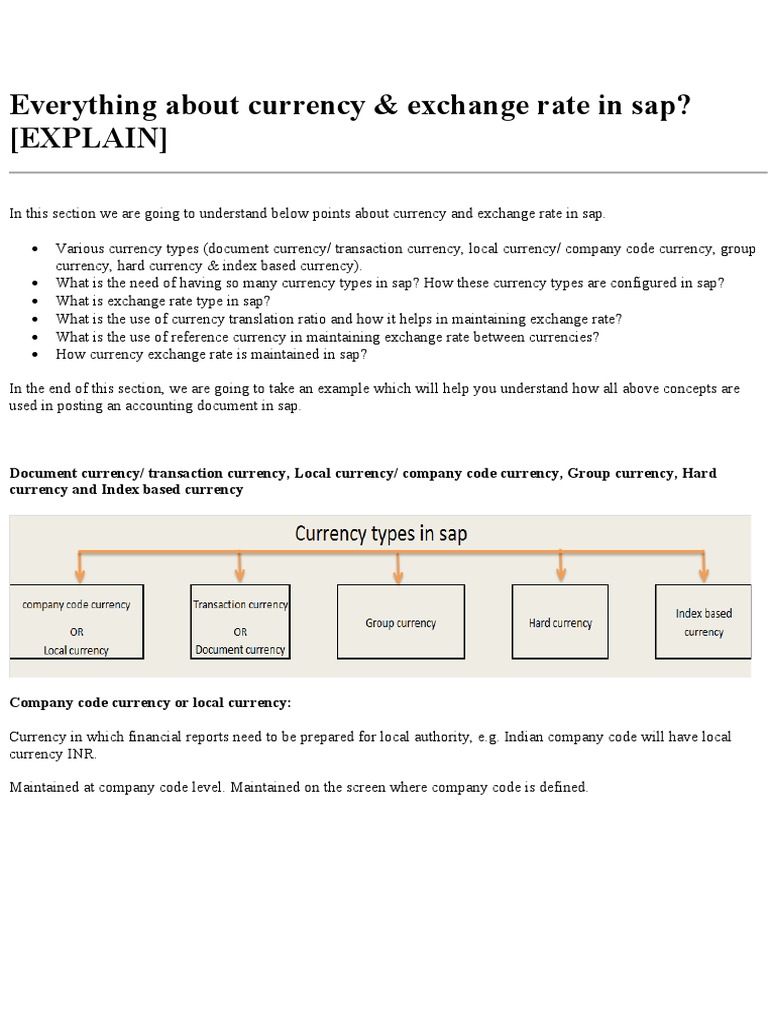 Understanding Currency Types in SAP | PDF | Exchange Rate | Currency