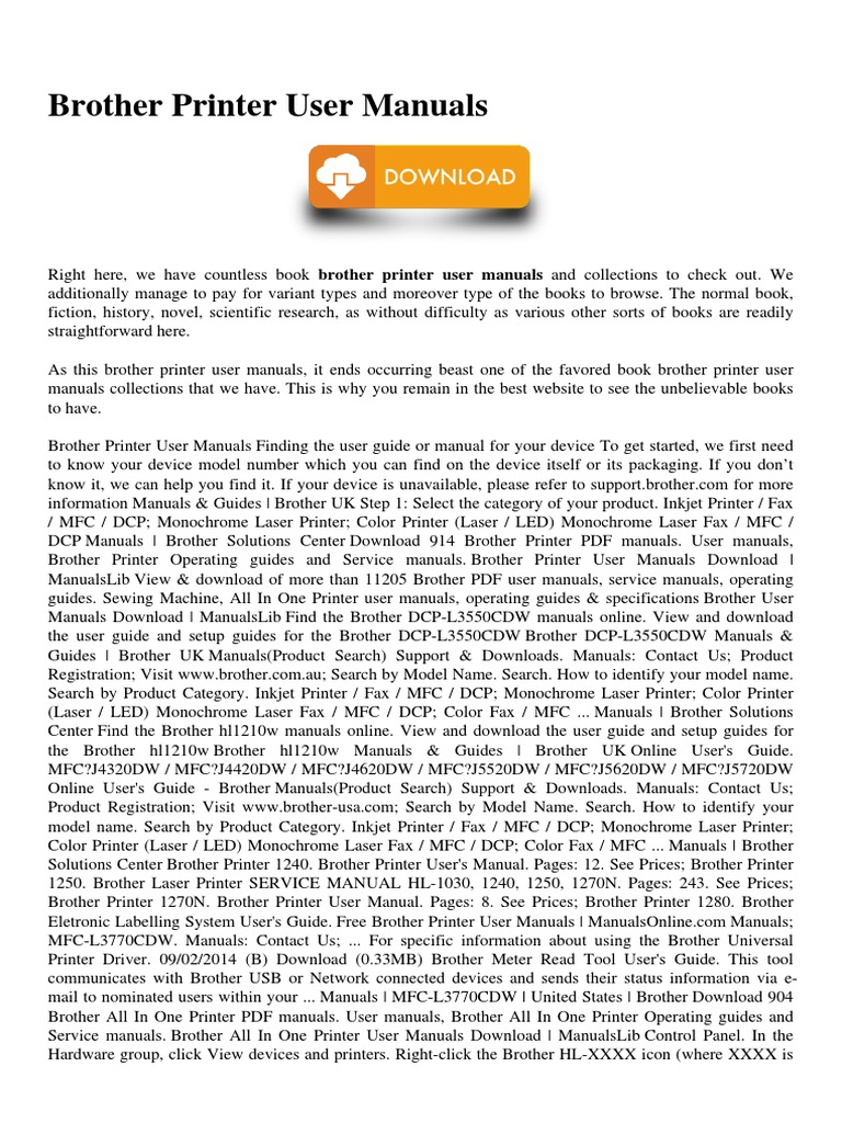 Brother Printer User Manuals PDF PDF Printer Fax
