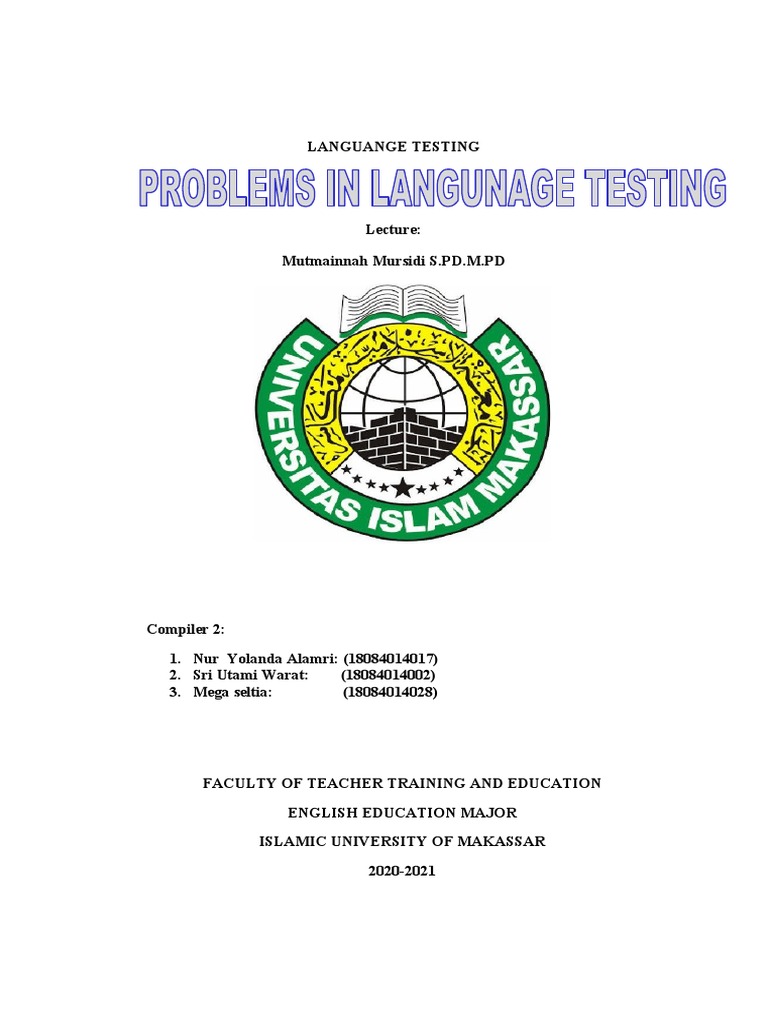 Languange Testing Kelompok 2 Alya Dan Tami PDF Language Education