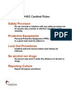 Safety Provision: OH&S Cardinal Rules