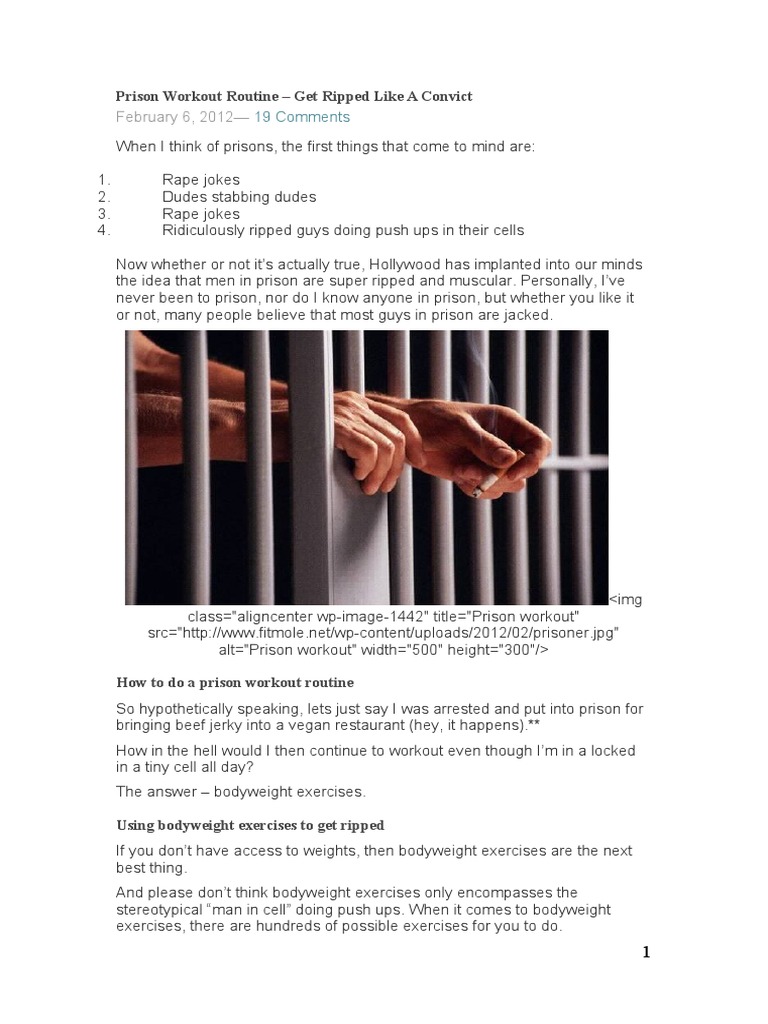 Prison Workout Routine | PDF | Physical Fitness | Physical Exercise