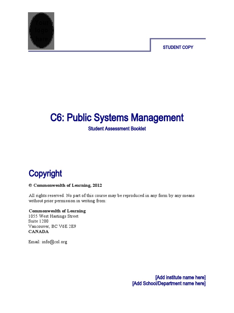 C6 Student Assessment Booklet Final 2012 - Case Study 1 | PDF ...