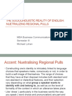 Nuetralising Regional Pulls - World Englishes