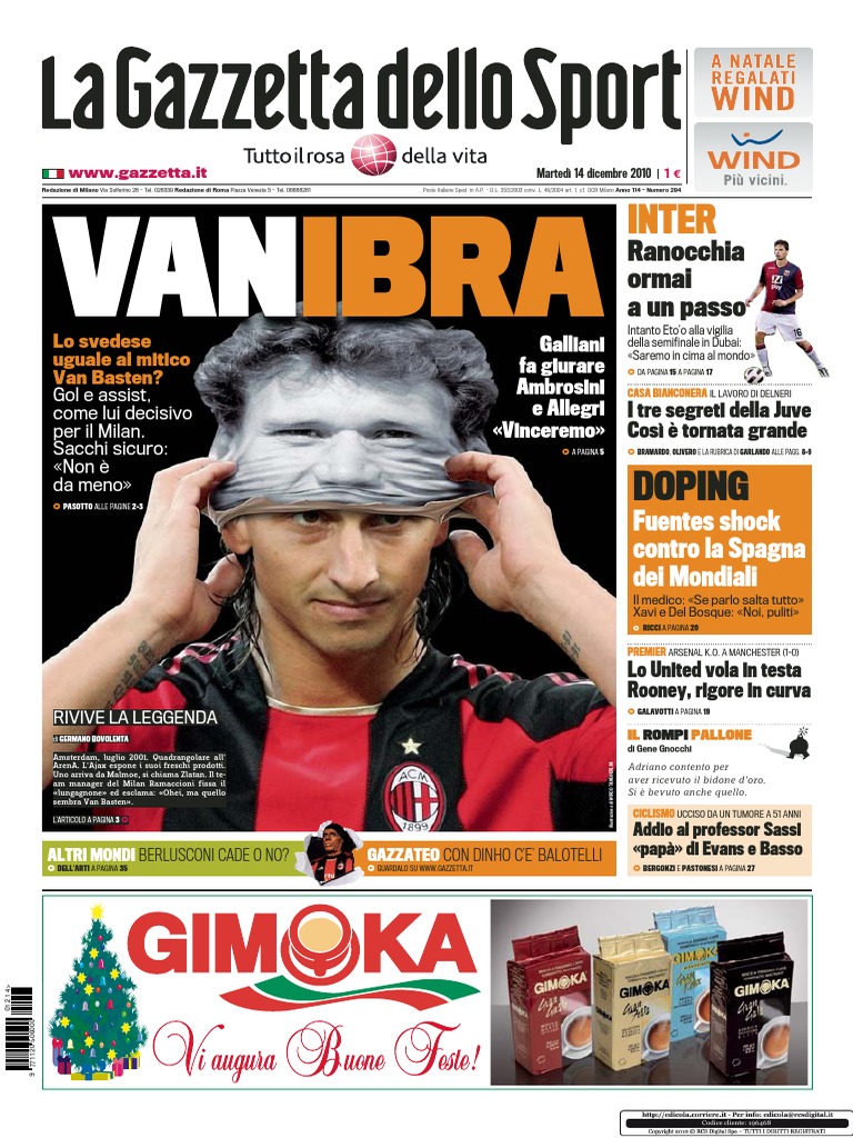 Gazzetta Dello Sport - 08/12/2011 | PDF, image size:768x1024