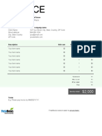 Invoice: Invoice Number Date of Issue