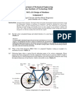 IITD Mechanical Engineering Assignment on Bicycle Design Concept and FBD
