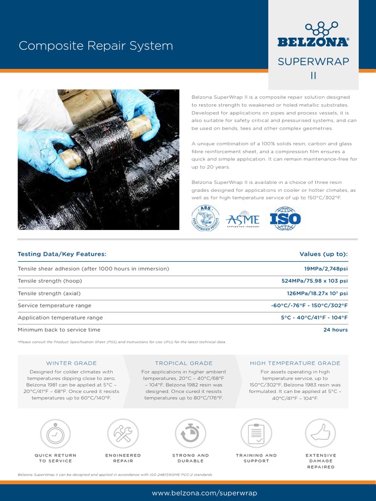 Composite Repair System: Superwrap II | PDF | Industrial Processes ...