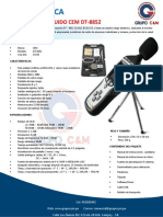 Ficha Tecnica Sonometro de Ruido Profesional Cem (Tipo Extech HD600) DT-8852