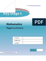 KS1 SATS Arithmatic Paper 1 PDF