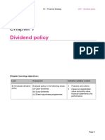 Dividend Policy: Chapter Learning Objectives