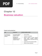 Business Valuation: Chapter Learning Objectives