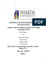 School of Engineering and Technology: Failure Mode and Effect Analysis On Welding Assembly Process