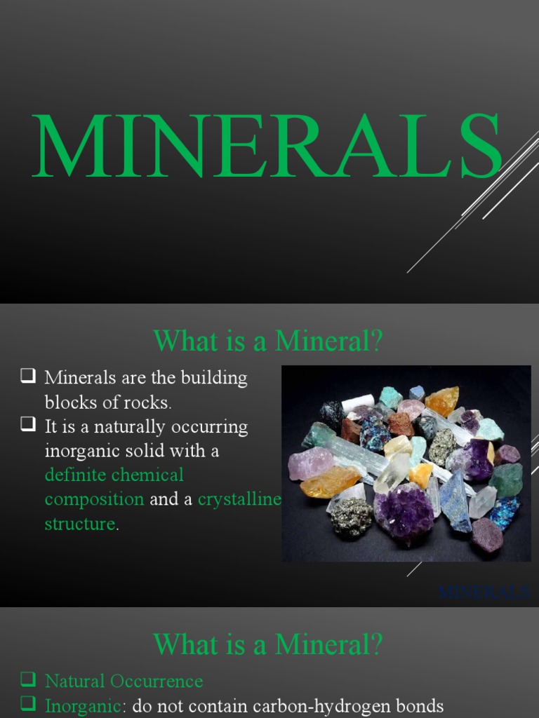 Minerals Pdf Minerals Crystal