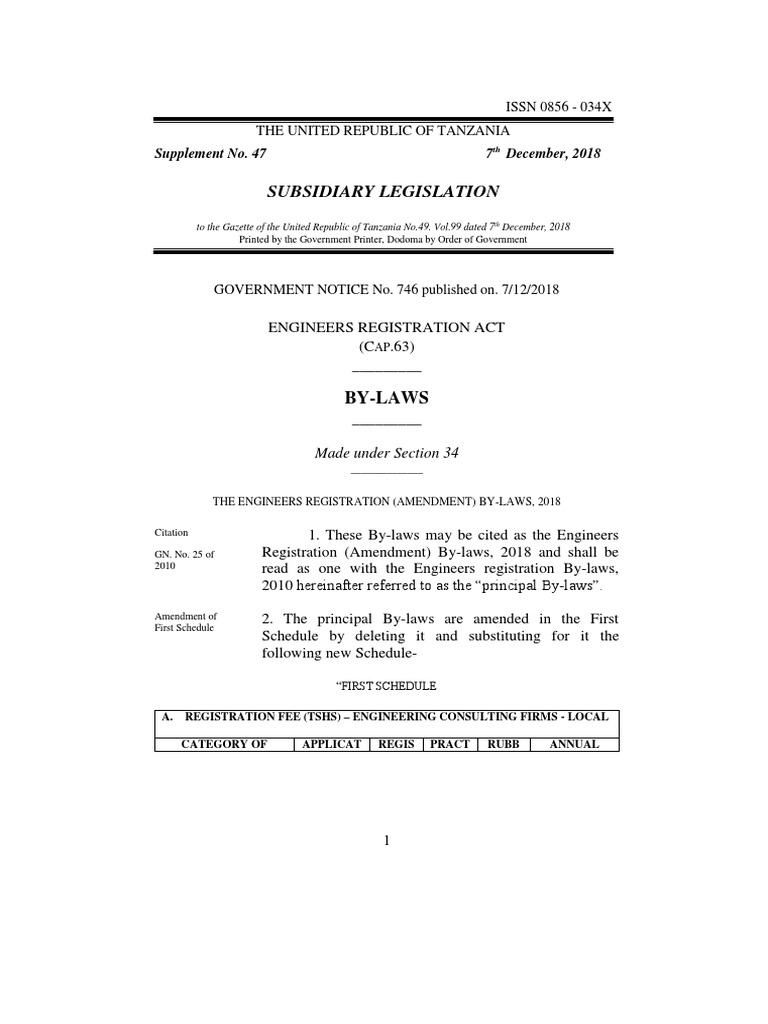 GN 746 ERB 2019 Fees PDF PDF Engineering Business