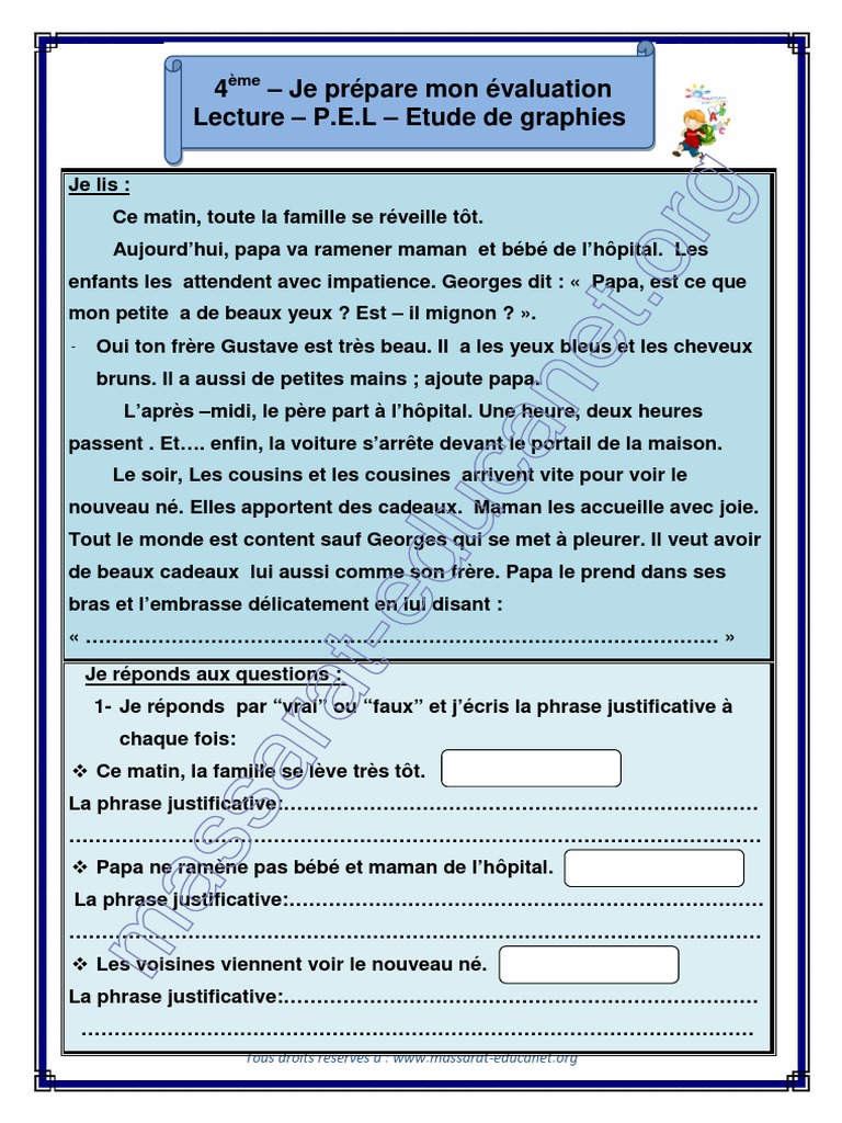 4eme Je Prepare Mon Evaluation Lecture P E L Etude De Graphies Pdf