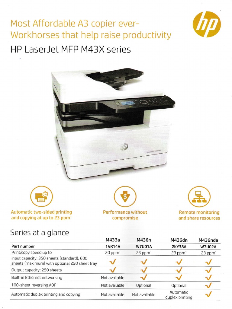 hp xerox machine a3 size