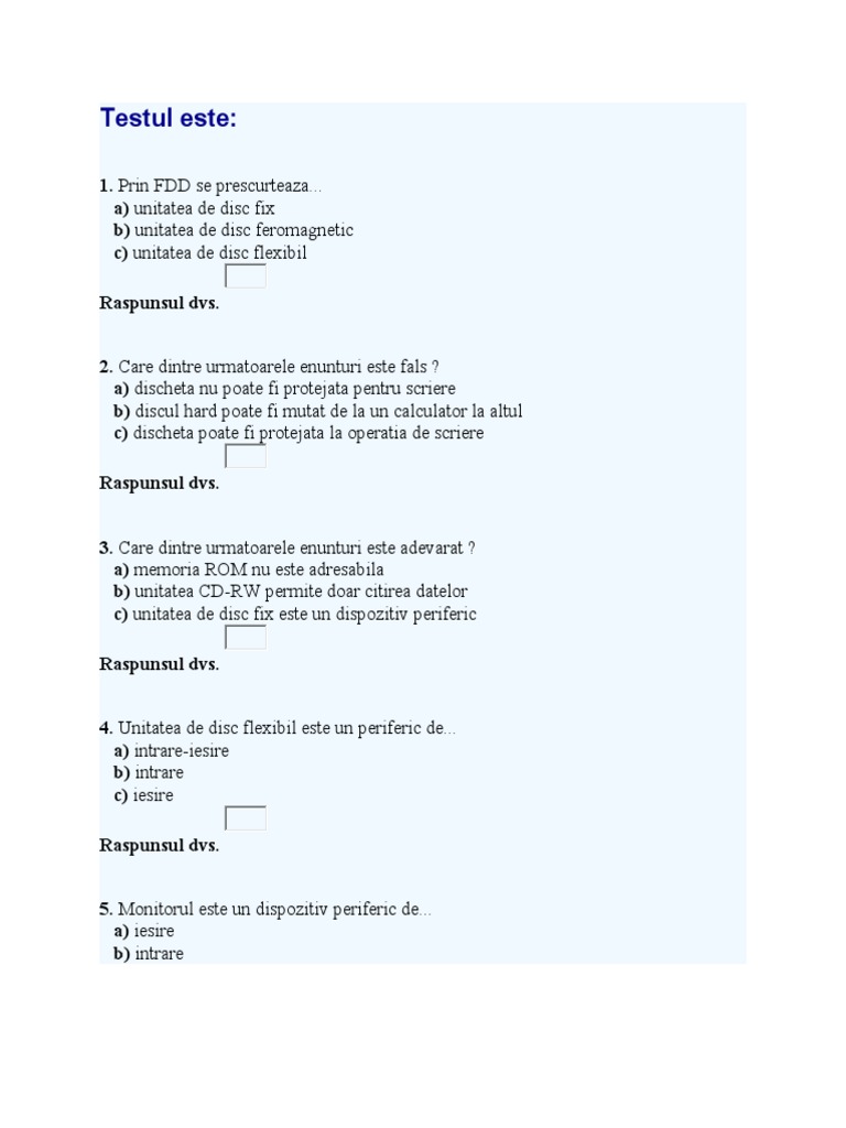 Testul Este | PDF
