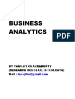 Business Analytics: by Tanujit Chakraborty (Research Scholar, Isi Kolkata) Mail