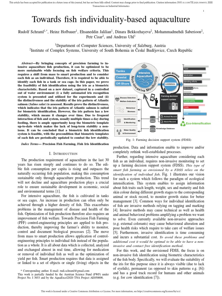 Towards Fish Individuality-Based Aquaculture | PDF | Image Segmentation ...