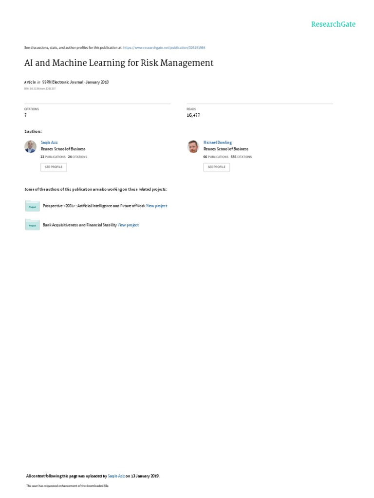 AI and Machine Learning For Risk Management | Download Free PDF ...