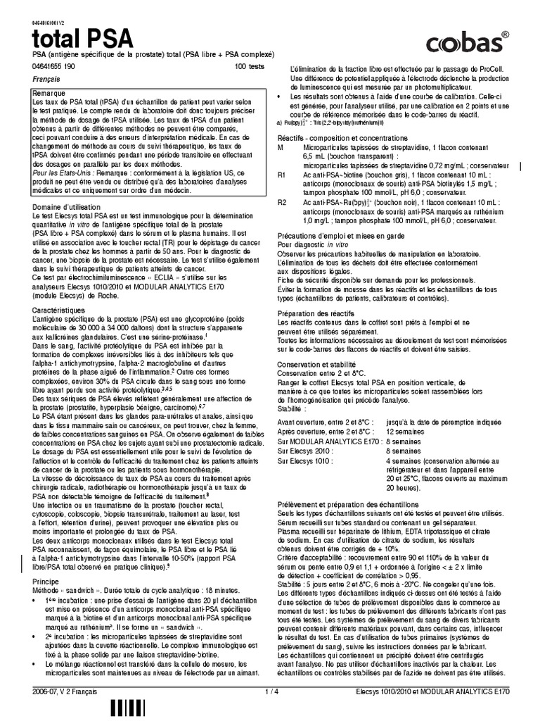Psa Total | PDF | Cancer de la prostate | Anticorps