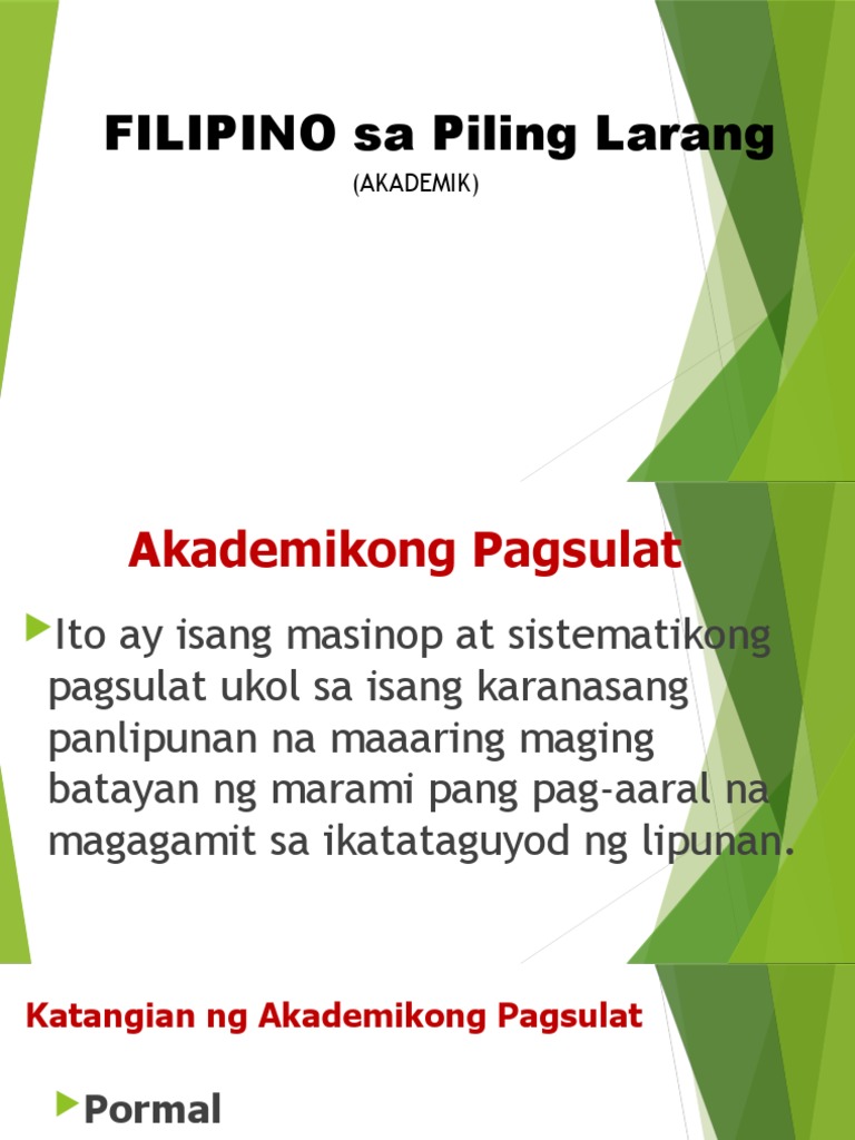 FILIPINO Sa Piling Larang | PDF