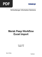 Merak Peep Workflow Excel Import: Schlumberger Information Solutions