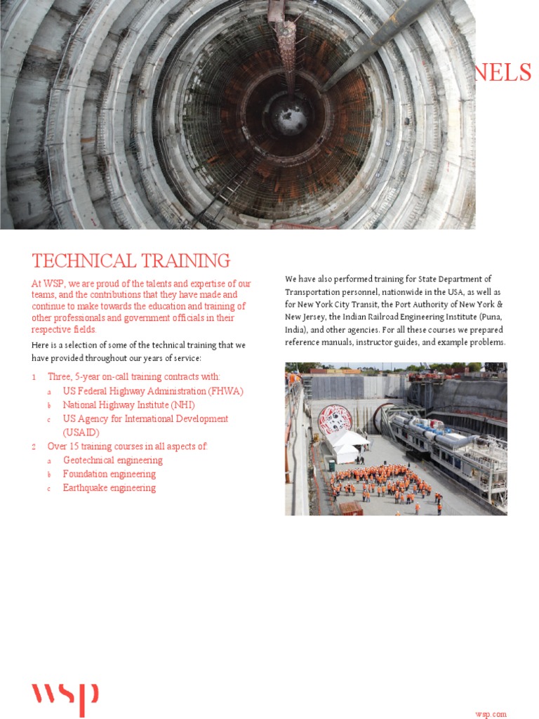 Technical Training For Tunnels | PDF